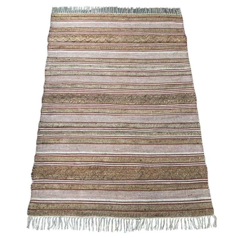 Vloerkleed handgeweven jute, naturel cognac, 200x300 cm, productfoto 3