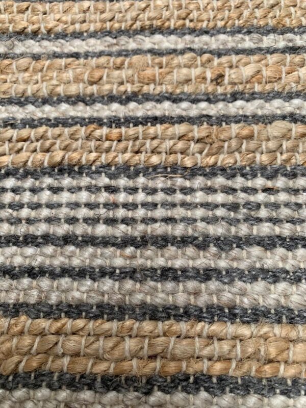 Sierkussen geweven jute en wol, naturel grijs, 50x50 cm, productfoto 6